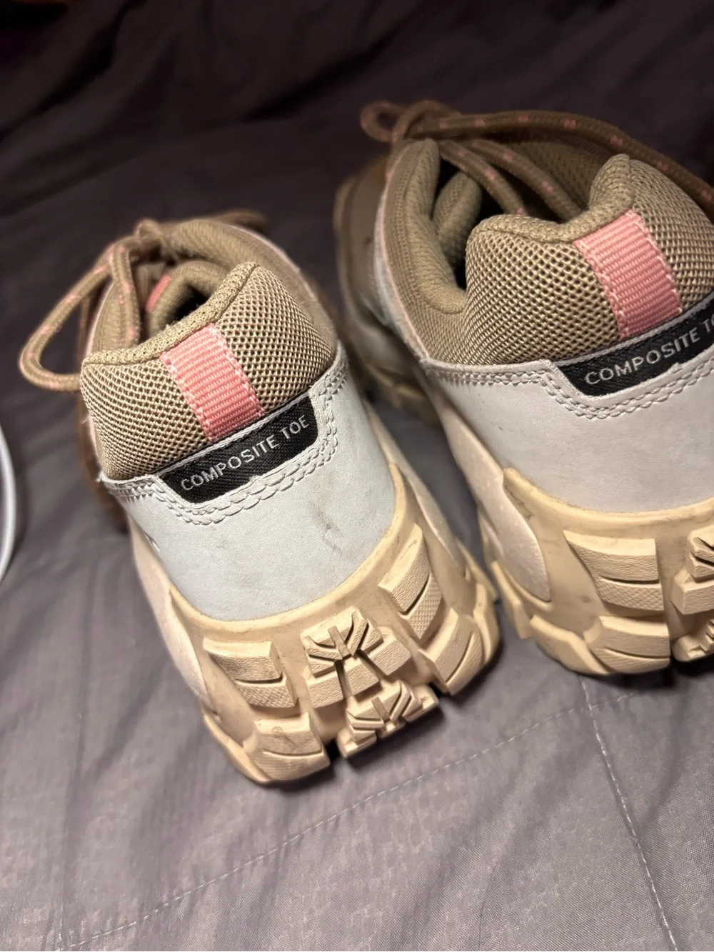 Caterpillar Gray and Pink Trail Sneakers Steel Toe